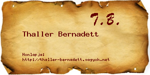 Thaller Bernadett névjegykártya